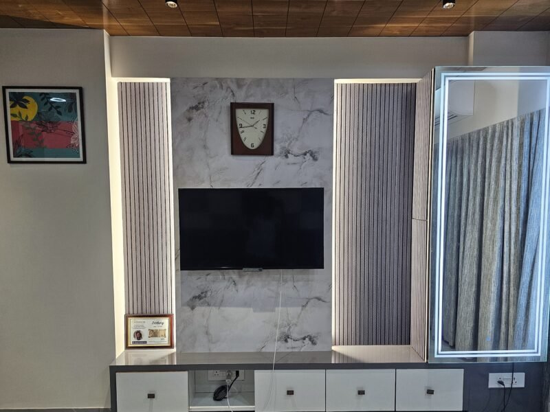 Tv wall — Facet — 3BHK, Ghatlodiya
