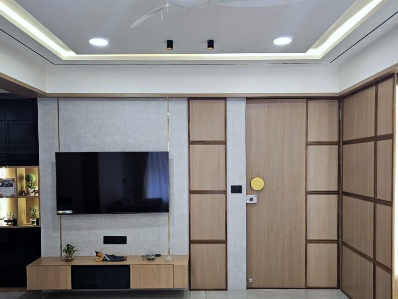 Tv wall — Lattice — 3BHK, Tragad